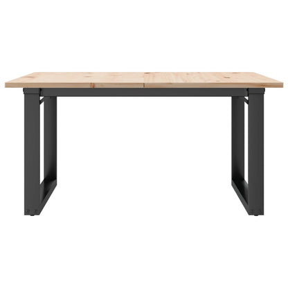 Mesa De Centro Marco O Madera Maciza Pino Y Acero 80x80x45 Cm_2