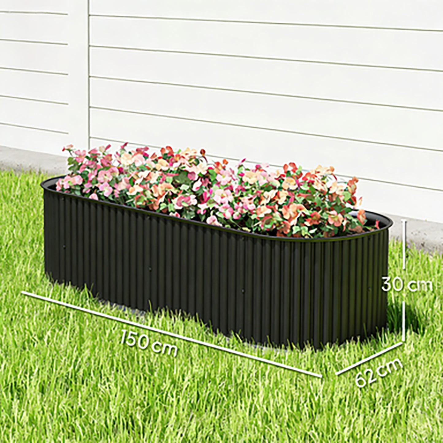 Outsunny Jardinera Exterior Grande De Acero Galvanizado Con Bordes De Seguridad_2