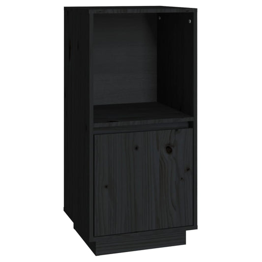 Aparador De Madera Maciza De Pino Negro 38x35x80 Cm / Vetonek_0