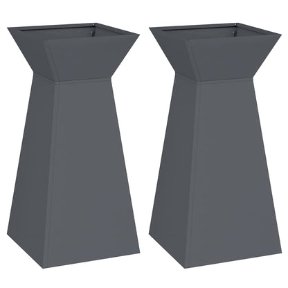 Maceta Pilar 2 Pcs Antracita 35 X 35 X 73 Cm_0