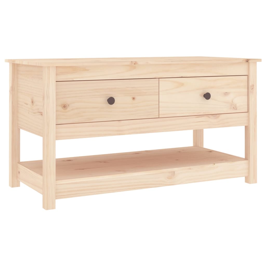Mesa De Centro De Madera Maciza De Pino 102x49x55 Cm_0