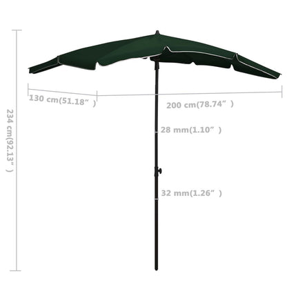 Vidaxl Sombrilla De Jardín Con Palo Verde 200x130 Cm_2