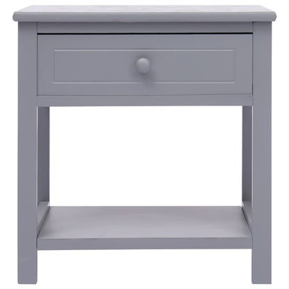 Mesita De Noche Madera De Paulownia Gris 40x29x42 Cm_1