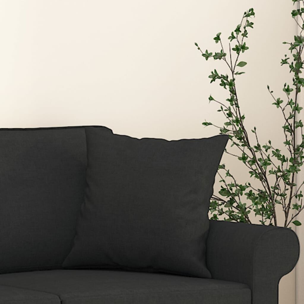 Vidaxl Cojines Decorativos 2 Uds Tela Negro 40x40 Cm_4