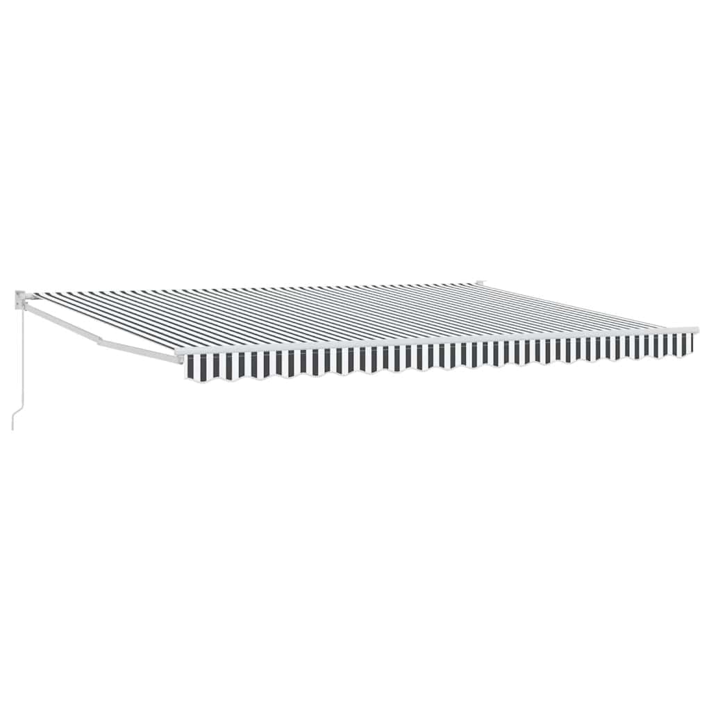 Toldo Retráctil Aluminio Y Tela Gris Antracita Y Blanco 4,5x3 M_0