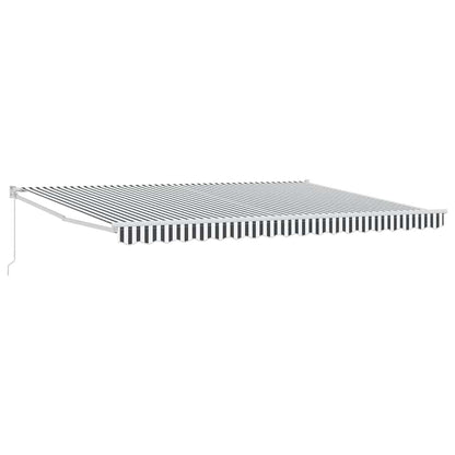 Toldo Retráctil Aluminio Y Tela Gris Antracita Y Blanco 4,5x3 M_0