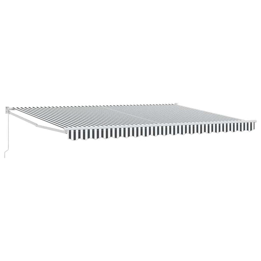 Toldo Retráctil Aluminio Y Tela Gris Antracita Y Blanco 4,5x3 M_0