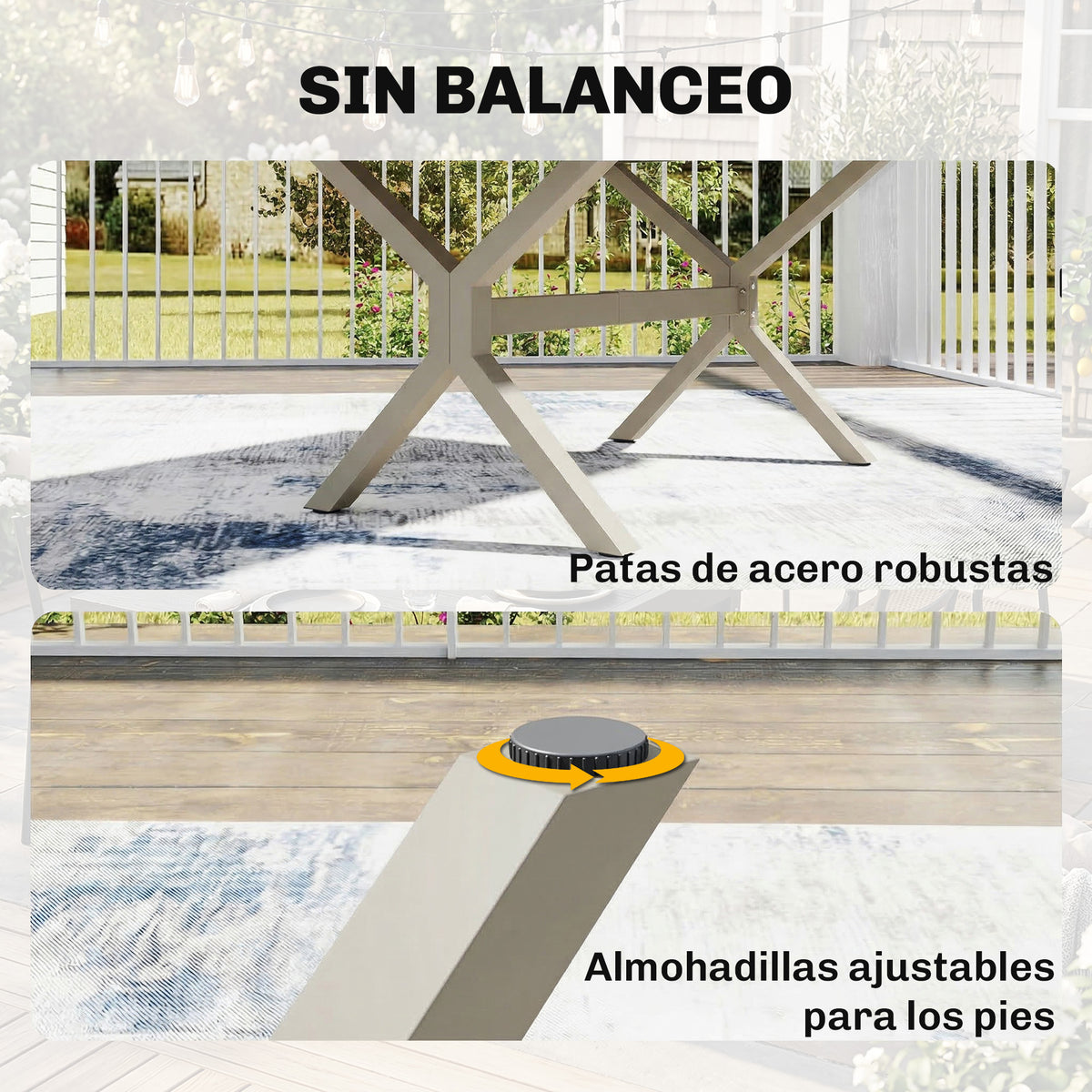 Outsunny Mesa De Jardín Exterior Extensible 154/214x85 Cm De Aluminio Acero Gris_5
