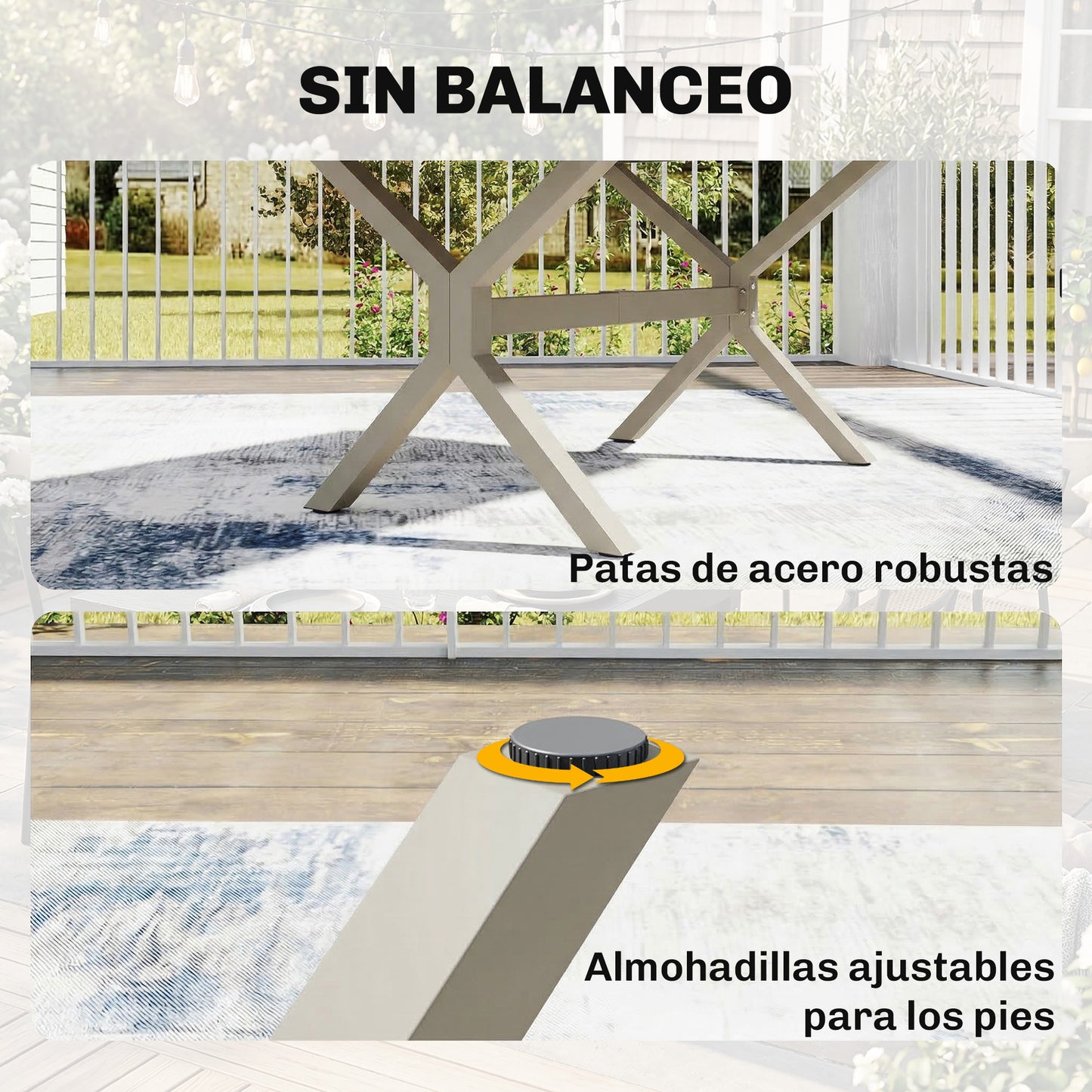 Outsunny Mesa De Jardín Exterior Extensible 154/214x85 Cm De Aluminio Acero Gris_5