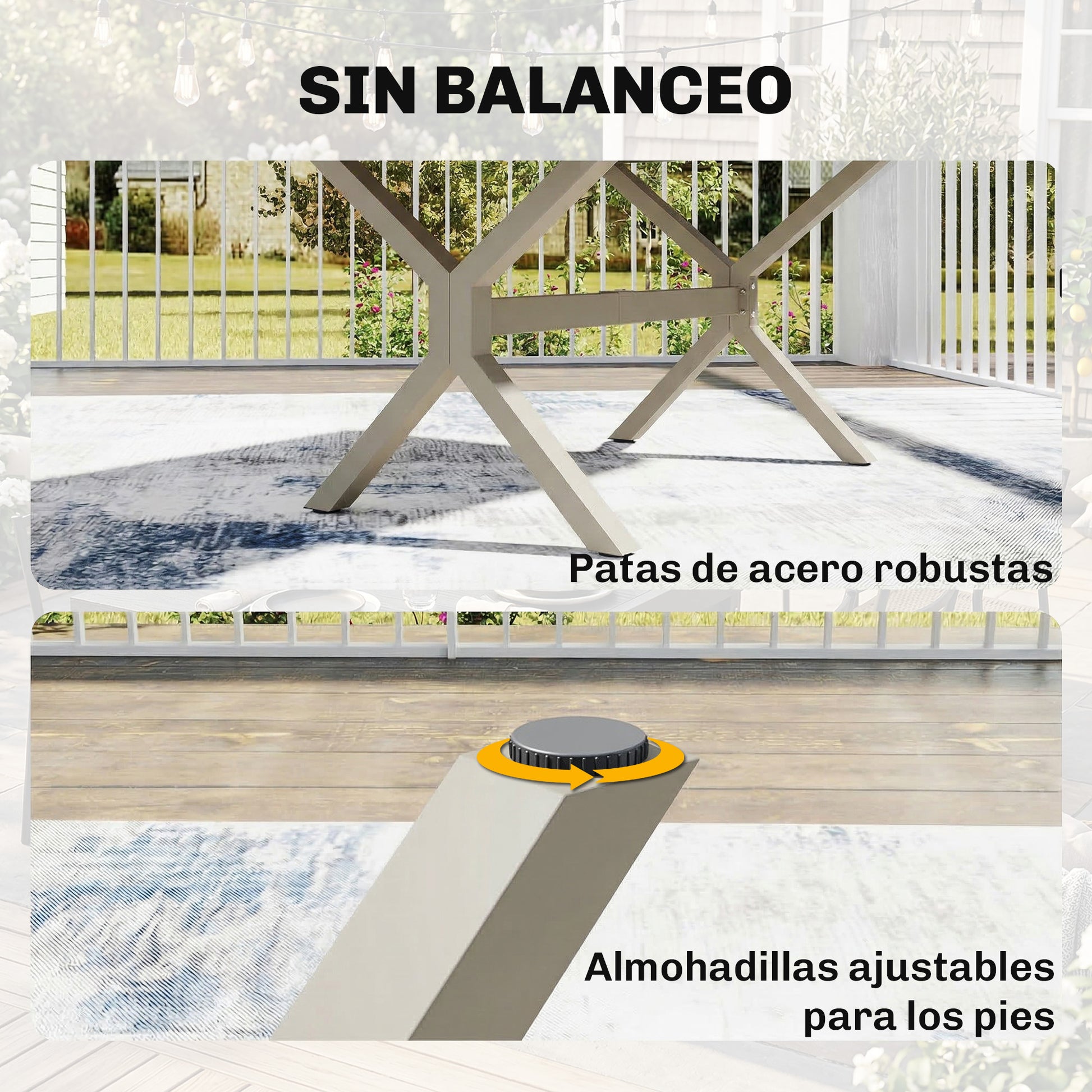 Outsunny Mesa De Jardín Exterior Extensible 154/214x85 Cm De Aluminio Acero Gris_5