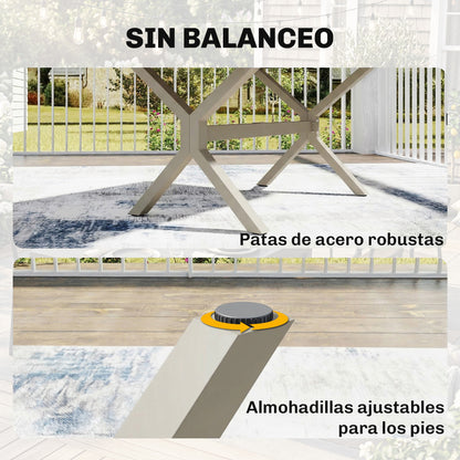 Outsunny Mesa De Jardín Exterior Extensible 154/214x85 Cm De Aluminio Acero Gris_5