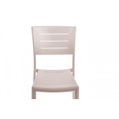 Juego De 4 Sillas Apilables De Jardín De Aluminio Color Topo Nuez Moscada Inari -muebles De Jardín -45x59,5xh84cm_1