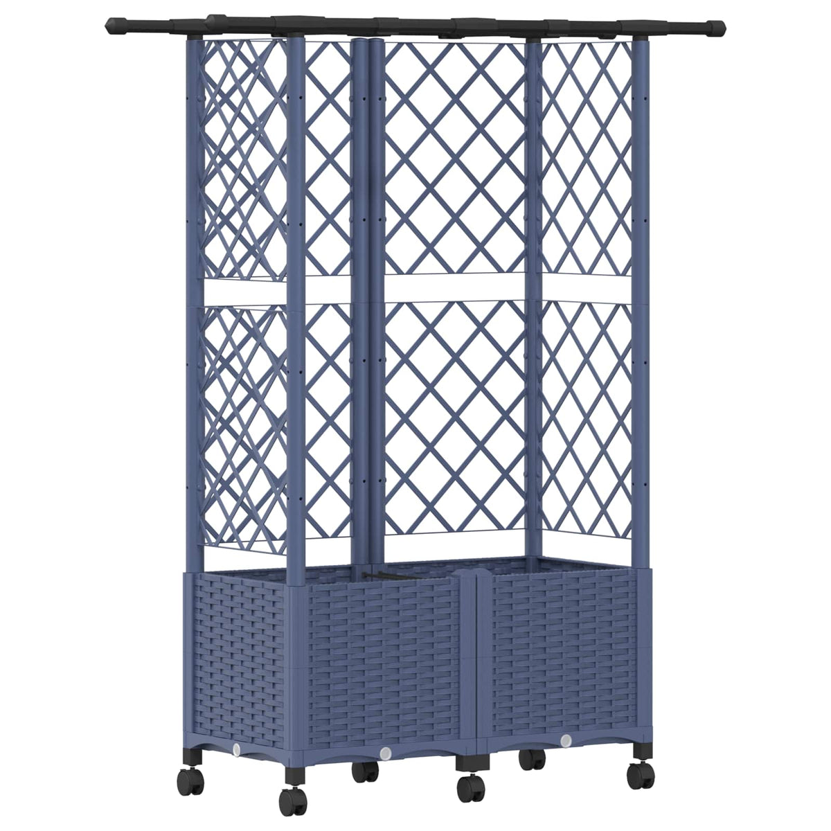 Cama Elevada Con Trellis Y Techo Gris 124 X 40 X 142 Cm Pp_0
