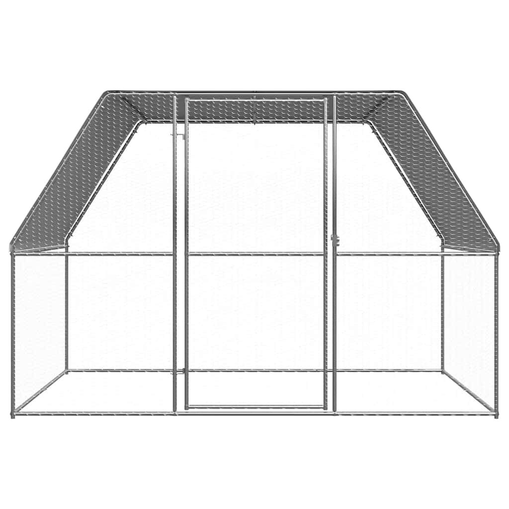 Vidaxl Gallinero De Acero Galvanizado Plateado Y Gris 3x2x2 M_1