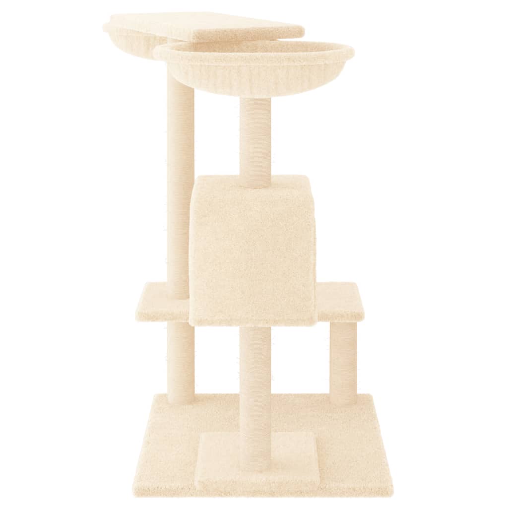 Rascador Para Gatos Con Postes Para Rascar Color Crema 82 Cm_3