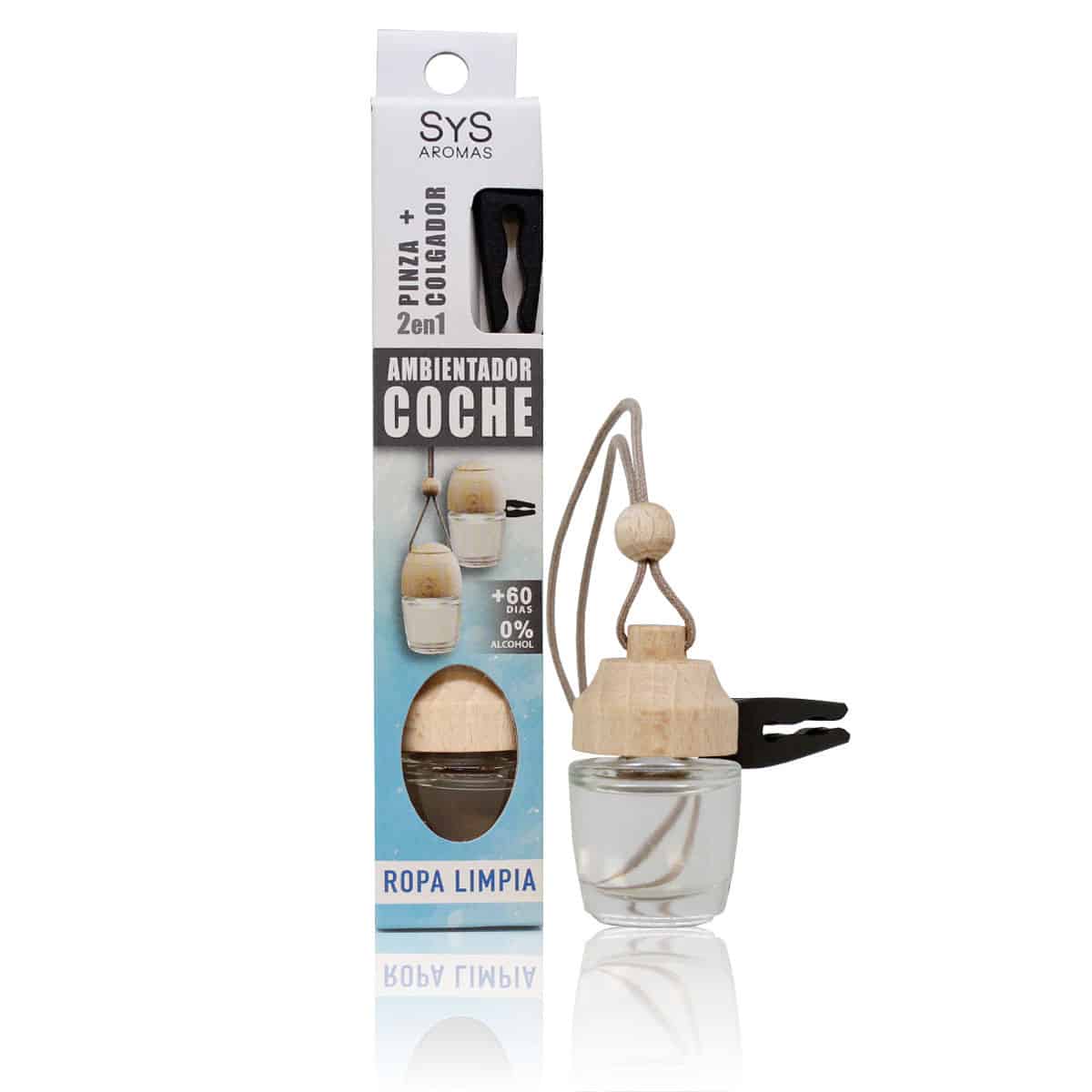 Ambientador Coche Pinza Ropa Limpia SYS Aromas Style 7 ml | Aroma Fresco y Limpio | Frescor Duradero | Clip Ventilación_0
