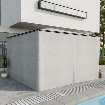 Outsunny 4 Paredes Laterales Para Cenador 3,5x2 M Sin Ventanas Gris Claro_1