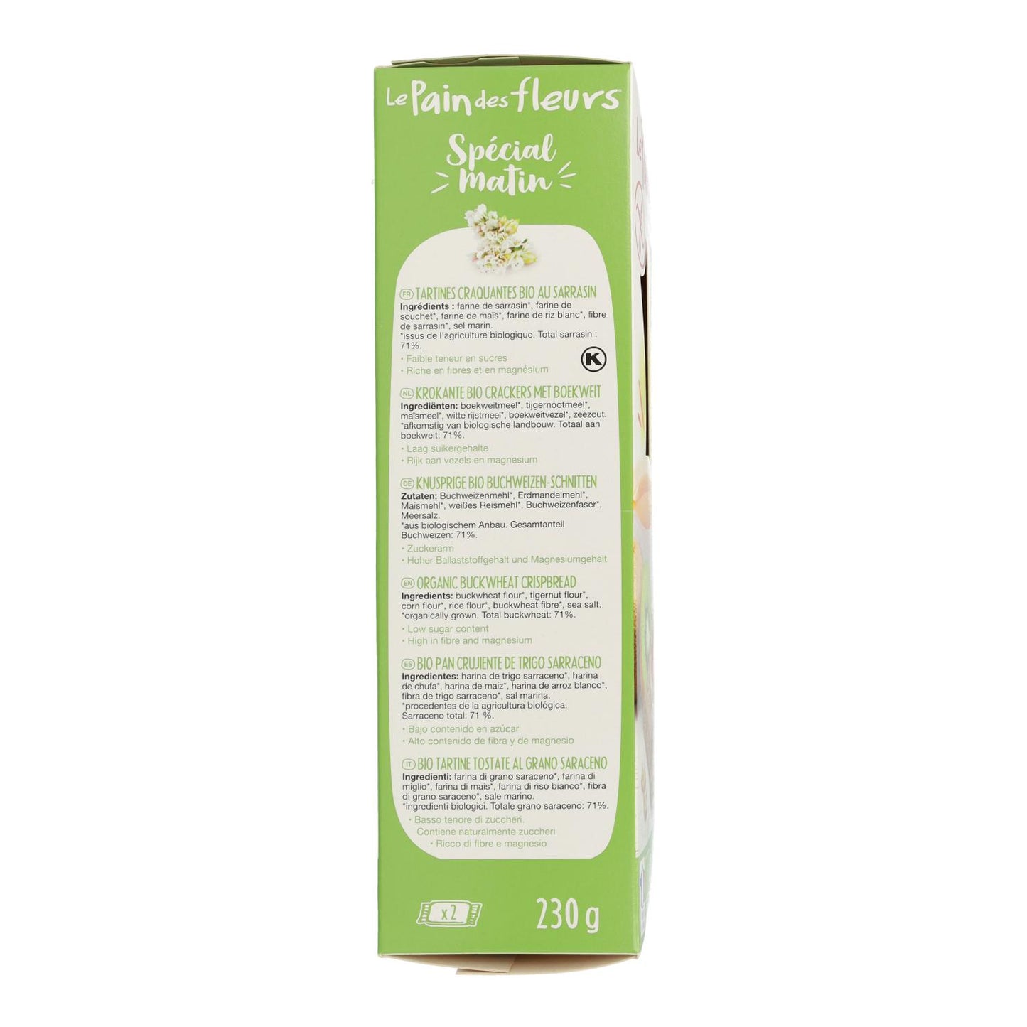 Tostadas de Trigo Sarraceno especial mañanas BIO Le Pain de Fleurs 230 g