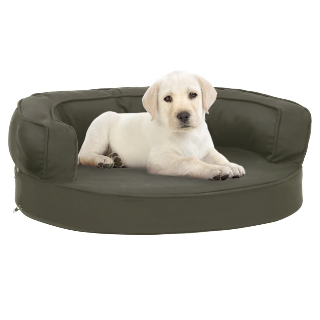 Vidaxl Colchón Para Cama De Perro Ergonómico Aspecto Lino Gris 60x42cm_1