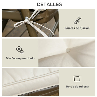 Outsunny Conjunto De Cojines Para Sillas De Comedor 42x42x5 Cm Crema_5