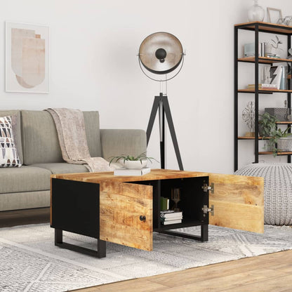 Mesa De Centro Madera Maciza Mango Y Contrachapada 80x50x40 Cm_1