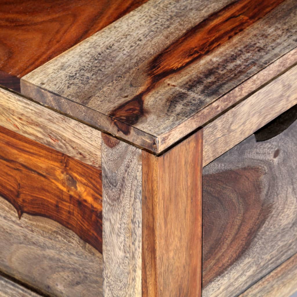 Mesa De Centro Madera Maciza De Sheesham Gris 100x50x30 Cm_3