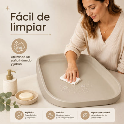 Bathby Cambiador Bebé De Espuma Pu Suave Y Lavable, Cambiador Para Pañales Con Bordes Elevados_4