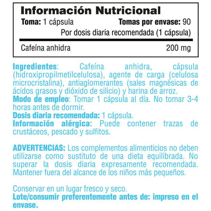 Cafeína 200mg - 90 Cápsulas Vegetales - Cafeína - Smart Supplements_5