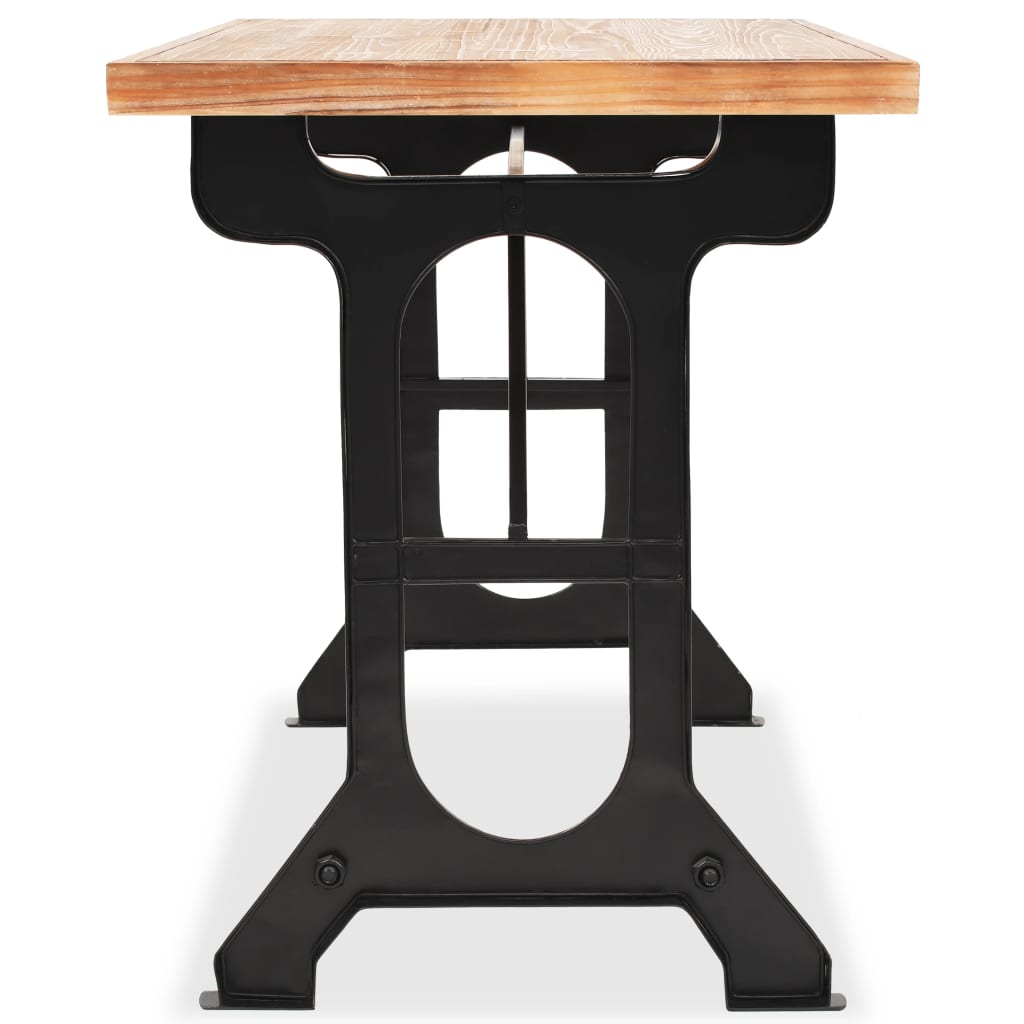 Mesa De Comedor Superficie Madera Maciza De Abeto 122x65x82 Cm_2