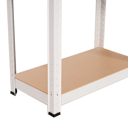 Estantería Metálica Blanca Con 4 Baldas Ajustables 148x60x30cm 240kg 7house_2