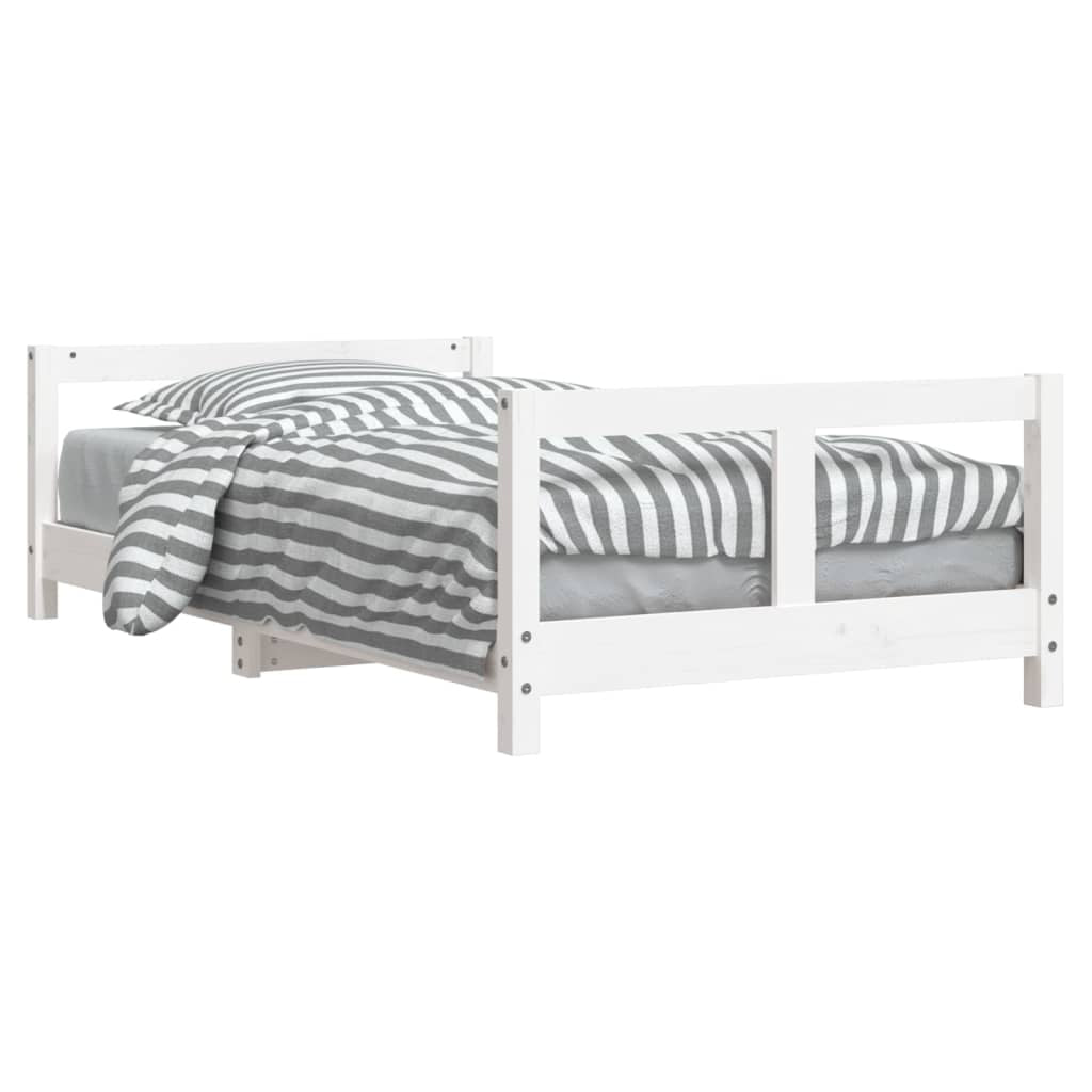 Vidaxl Estructura De Cama Para Niños Madera De Pino Blanco 80x160 Cm_0