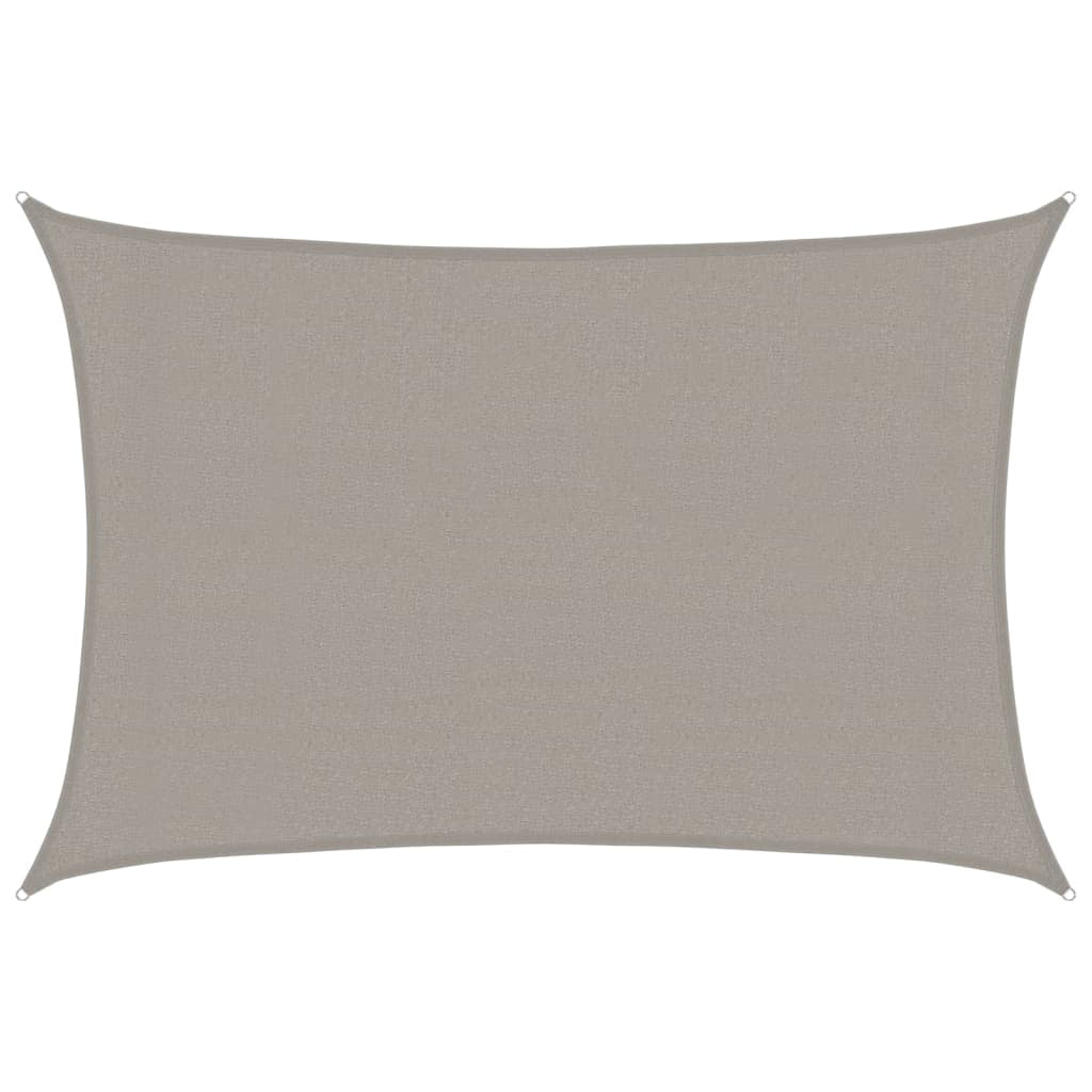Vidaxl Toldo De Vela Rectangular Hdpe Gris Claro 160 G/m² 3x5 M_0
