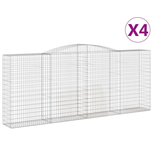 Cestas De Gaviones 4 Uds Forma De Arco Hierro 400x50x160/180 Cm_0