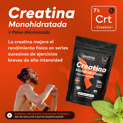 Creatina Monohidratada Sevens Nutrition. Más Fuerza, Energía Y Resistencia.