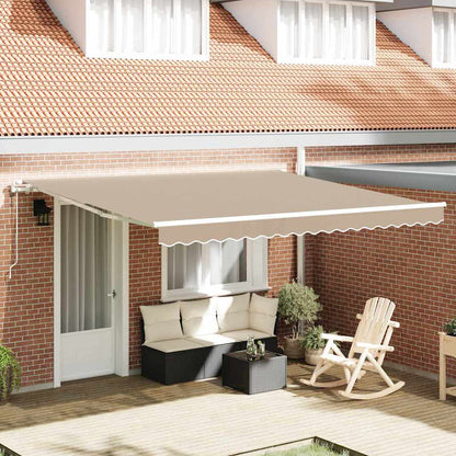 Toldo Retráctil Beige 400 X 350 Cm Tela Y Aluminio_1