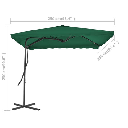 Vidaxl Sombrilla De Jardín Con Palo De Acero Verde 250x250 Cm_2