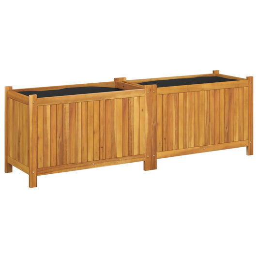 Jardinera Con Forro Madera Maciza De Acacia 153x38,5x50 Cm_0