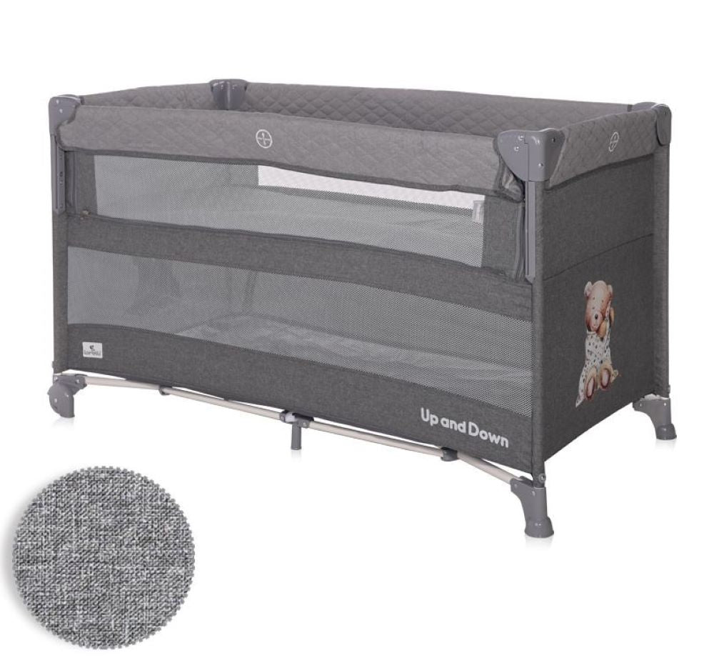 Cuna De Viaje Con Apertura Lateral Up And Down Cool Grey_0