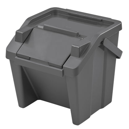 Papelera Apilable moda 30l Con Asa Grafito_0
