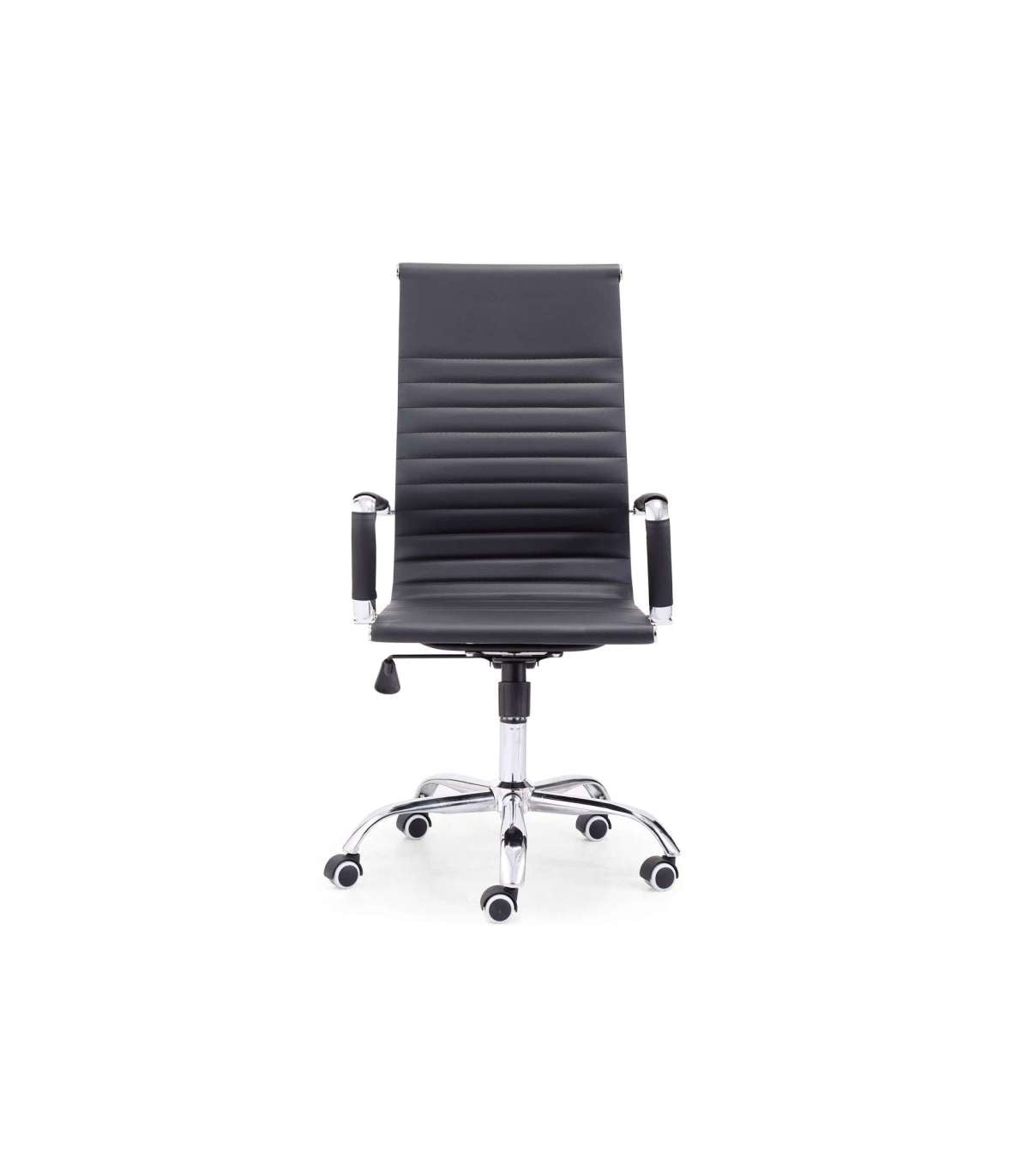 Sillón Giratorio Letter En Simil Piel Negro, 106-116 Cm(alto)64 Cm(ancho)64 Cm(largo)_4