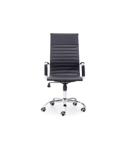 Sillón Giratorio Letter En Simil Piel Negro, 106-116 Cm(alto)64 Cm(ancho)64 Cm(largo)_4