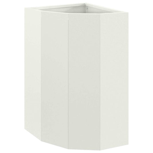 Macetero De Esquina Blanco 30 X 30 X 50 Cm Acero_0