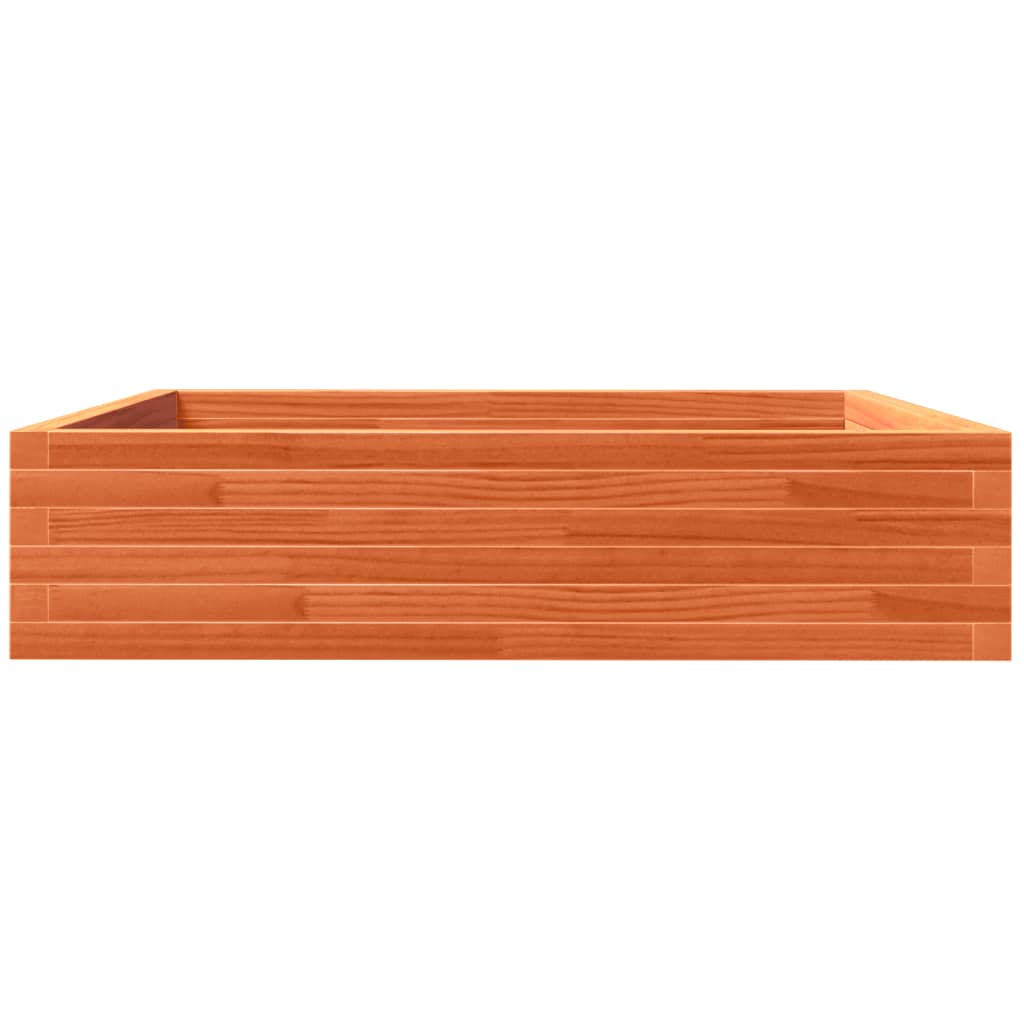 Jardinera De Madera Maciza De Pino Marrón Cera 100x100x23 Cm_5