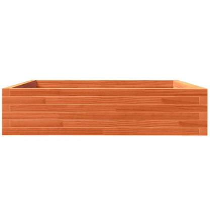 Jardinera De Madera Maciza De Pino Marrón Cera 100x100x23 Cm_5