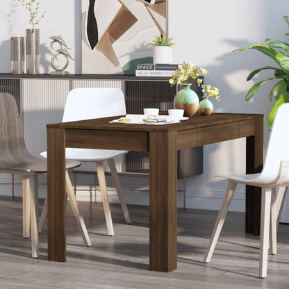 Mesa De Comedor Madera Contrachapada Roble Marrón 140x74,5x76 Cm_3