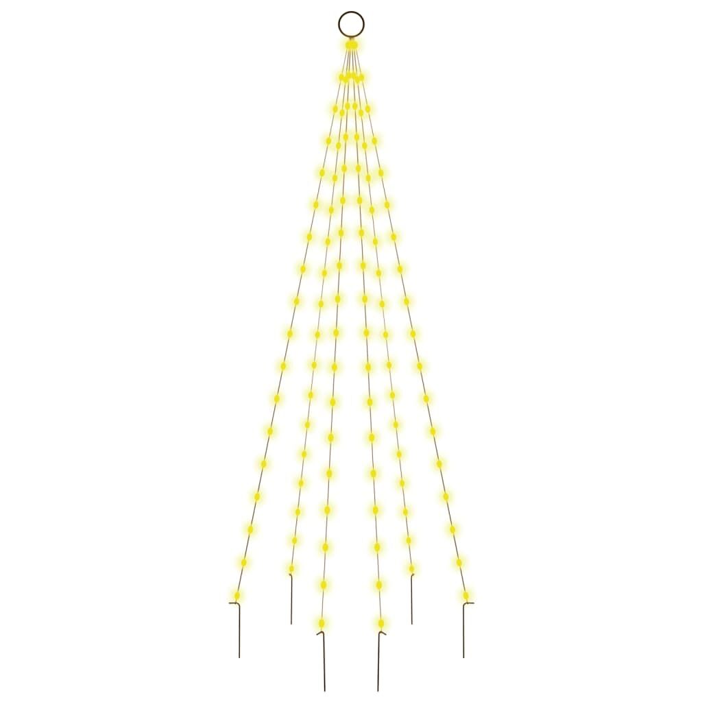 Vidaxl Árbol De Navidad En Asta De Bandera 108 Led Blanco Cálido 180cm_0
