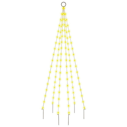 Vidaxl Árbol De Navidad En Asta De Bandera 108 Led Blanco Cálido 180cm_0