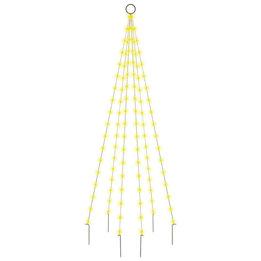 Vidaxl Árbol De Navidad En Asta De Bandera 108 Led Blanco Cálido 180cm_0