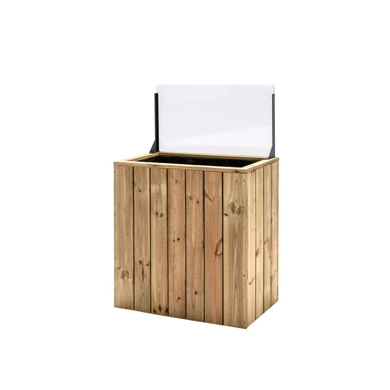 Jardinera Alta De Madera Autoportante Con Cortavientos 40 Cm 75x44,5x80 Cm Hortalia_1