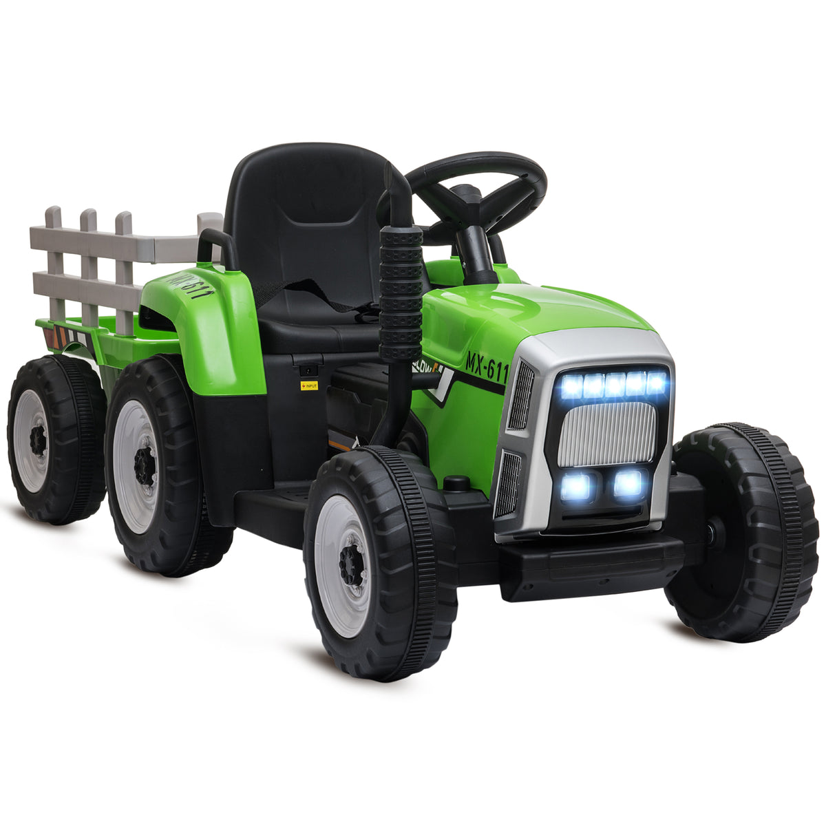 Coche De Batería Infantil Homcom Pp, Metal Verde 136.5x50x52.5 Cm_0